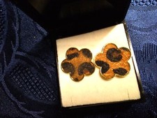 Orecchini moda leopardati in pelliccia ecologica