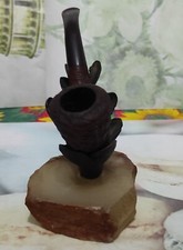 Porta Pipa Vintage anni 60 con base in Marmo + Posacenere in Ceramica anni 70