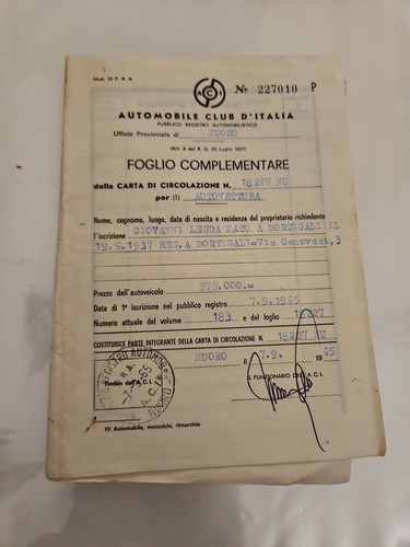 Vintage foglio - a.c.i.,