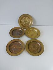 Lotto N° 5 Piattini Vintage Posacenere In Ottone