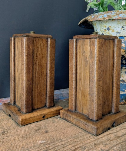 Pair matching vintage oak - of,