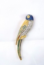 FASHION  BIGIOTTERIA SPILLA  BROOCH COSTUME JEWEL VINTAGE MODA PAPPAGALLO SMALTI