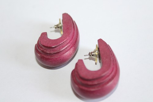 Orecchini rosso vino mezzo - orecchini,