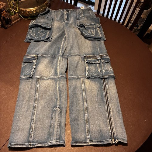 Pantalone jeans cargo - , denim