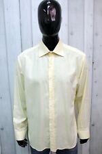 Camicia Rocco Barocco Uomo Taglia XL Giallo Chemise Shirt Cotone Manica Lunga 