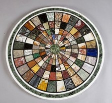 Piano Rotondo In Marmo Bianco