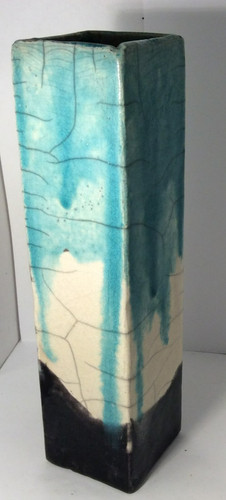 Raku vaso quadrato - raku,