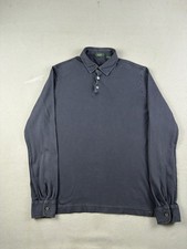 Zanone Polo Uomo Taglia Media 50 Blu Manica Lunga Pima Cotone Slowear Italia