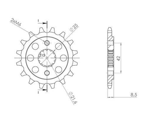 Pignone passo 520 denti - 520, 16