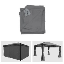 B-Ware Set di 4 Parete Laterale per Pergola Calpe, Parete di Ricambio Gazebo 4x3m, Grigio