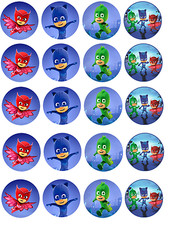 Mini cialde ostie per cupcake varie SUPER PIGIAMINI,ROMA,NAPOLI,PATROL,CUCCIOLI