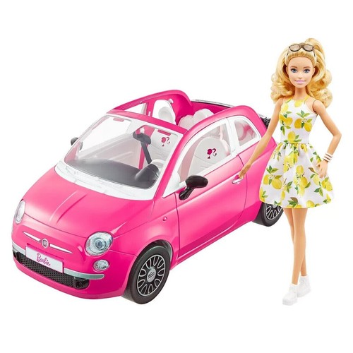 Barbie rosa fiat 500 auto - barbie,