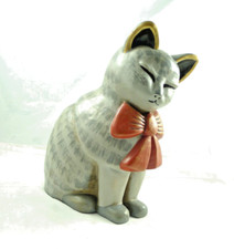 STATUINA GRANDE GATTO THUN VINTAGE STATUETTA CERAMICA H 28,5 CM