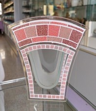 Vaso vetro murano mosaico/quadri rosa Mariquita cm. 6,5x5,5x14 h