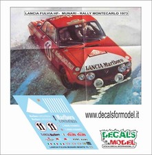 DECALS 1:43 LANCIA FULVIA HF MUNARI RALLY MONTECARLO 1973