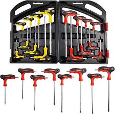 SET KIT 16 PZ CHIAVI CHIAVE A T ESAGONALI e TORX LUNGHE + VALIGETTA CASSETTA