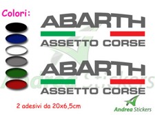 2 Adesivi ABARTH assetto corse - tuning auto gt 500 grande punto 