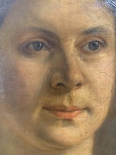 Antica Olio su Tela: Ritratto