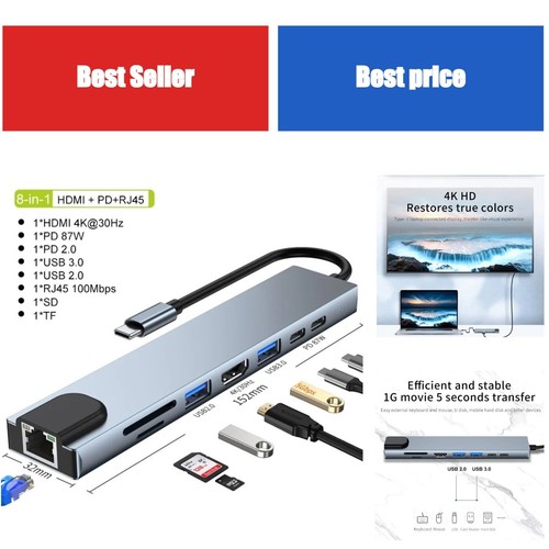 Hub usb type c a - c, 8-in-1