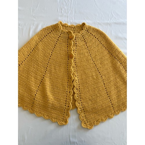 Poncho all uncinetto senape - poncho,