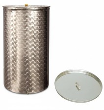 CONTENITORE  INOX 18/10 PER VINO CON GALLEG. AD OLIO E RUBINETTO, PIEDE OPTIONAL