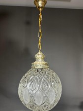 Vintage raro mappamondo vetro soffiato fantasia italiano sospensione lampada swag lanterna