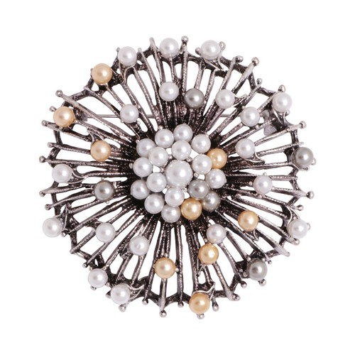 Spilla anello fiore perle