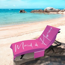 Rosa & Bianco Damigella D'Onore Design - Lunghezza Intera Lettino Solare Telo