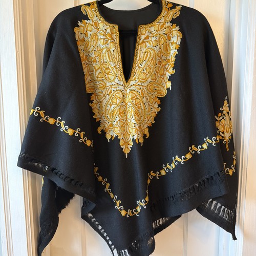 Poncho mystic lana - mystic, nero