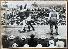 JACK JOHNSON & JESS WILLARD IN AZIONE RARISSIMA FOTOGRAFIA STAMPA ORIGINALE 1915!!
