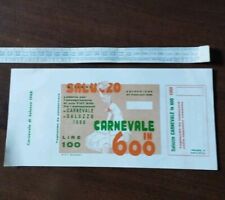 Carnevale SALUZZO CUNEO 1968 Prototipo Biglietto Di lotteria Fiat 600