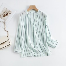 Camicia donna 100% seta blu a