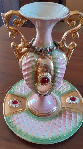 Vaso vintage con piatto