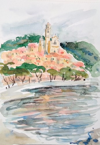 Acquerello cervo plein air - cervo., plein-air
