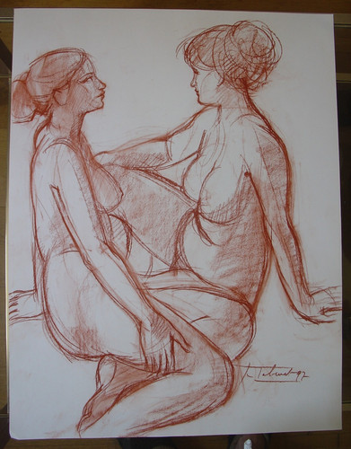 Dessin sanguine - nu,