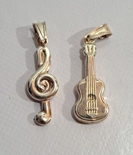 Ciondolo Collana Argento Chitarra Chiave Violino Nota Musicale Regalo