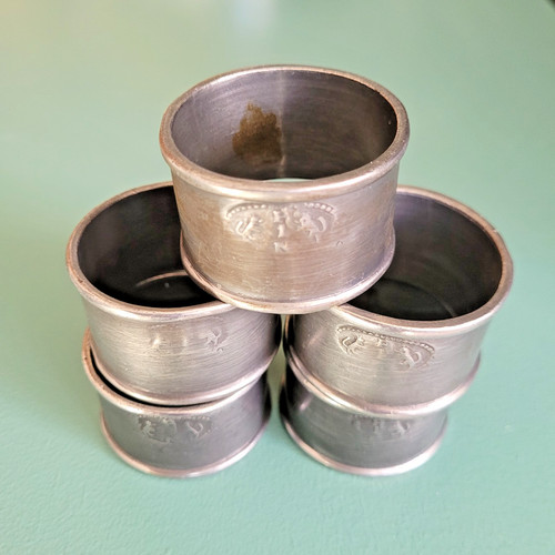 Rare antique pewter napkin - pewter,