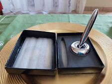 Rarissima penna grigio Argento funzionante Per Scrivania Ufficio IN Box Scatola 