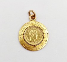 Ciondolo antico oro 18k moneta