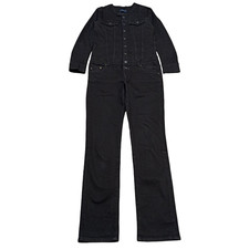 Salopette Jeans Nera Donna