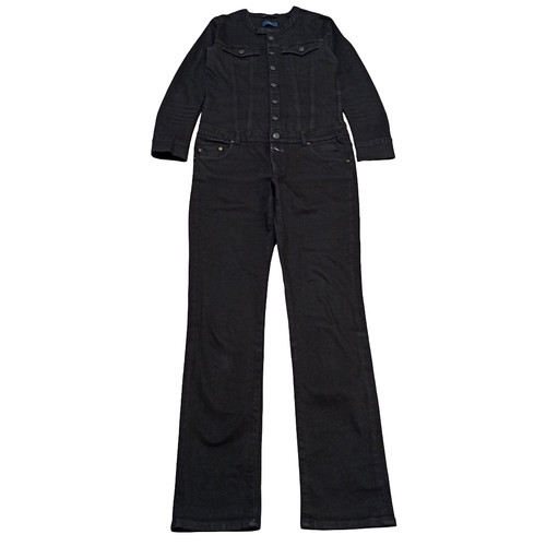 Salopette jeans nera - salopette, donna