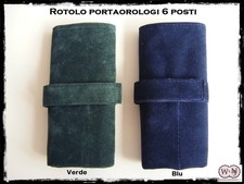 Rotolo porta orologi vellutato bifloccato  6 posti con distanziatori interni