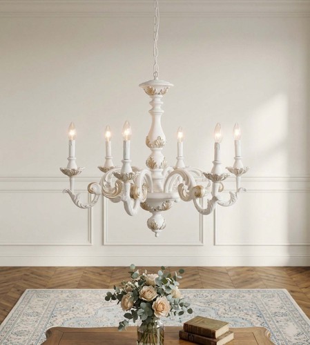 Lampadario classico legno - lampadario,