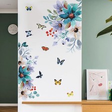 Adesivi Murali Fiore Loto Farfalla Rimovibili Wall Art Decalcomanie Decorazione Casa Fai da Te