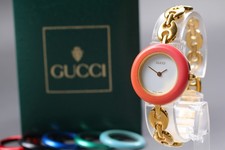 [N MINT con scatola] Orologio Gucci Cambio Lunetta 11/12.2 6 Colori Bracciale Donna Oro