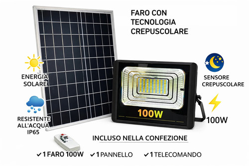 Faro solare 100w led - faro,