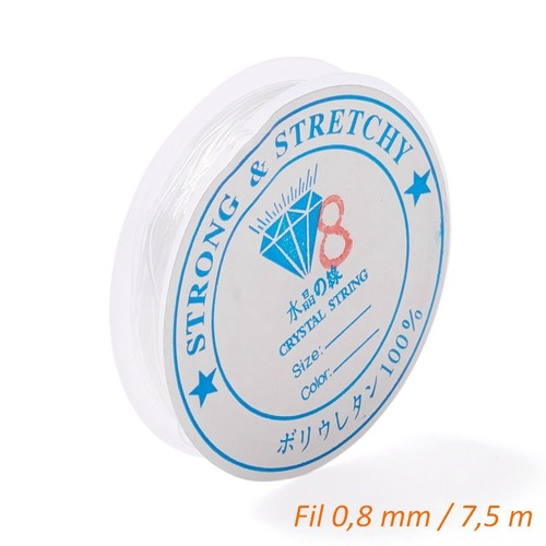 Fil élastique transparent 8 - transparent, 0.8