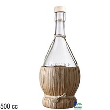 FIASCO FIASCHETTO BOTTIGLIA 500 CC PER VINO ALCOLICI VETRO IMPAGLIATO CON TAPPO
