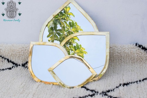 Specchio con cornice ottone - specchio,