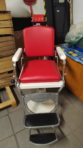 Sedia barbiere vintage rossa - barbiere,